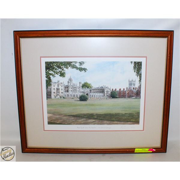 FRAMED COLOUR PRINT ST JOHN’S COLLEGE