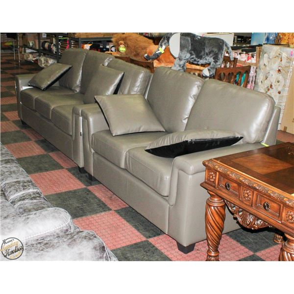 EREN NEW ASSEMBLED GREY SOFA AND LOVESEAT