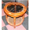 Image 1 : GLASS-TOP END TABLE H-23" DIAMETER-26"