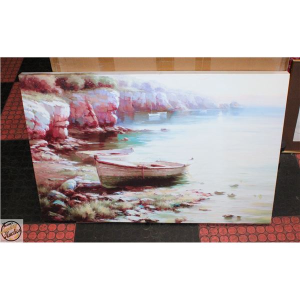 LARGE CANVAS PRINT OF BOAT ON SHOREX 36"