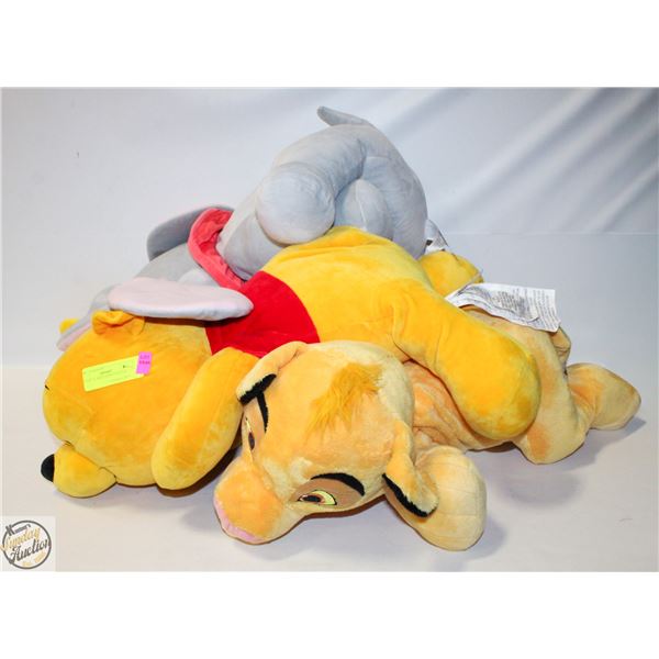 LOT OF 3 LARGE DISNEY PLUSH