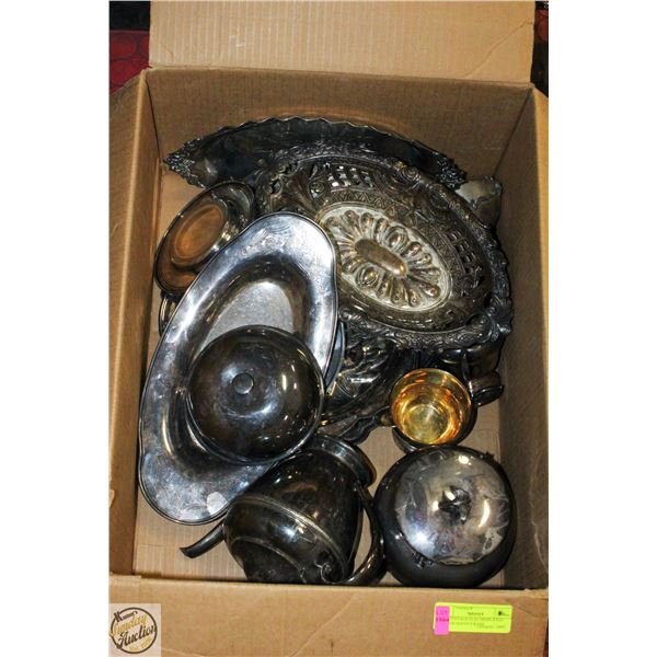 14PC VINTAGE ELECTROPLATED COPPER SERVICEWARE