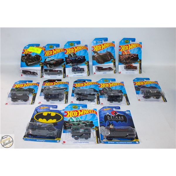 13 BATMAN HOTWHEELS