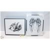 Image 1 : 2 NEW FRAMED BOARD PRINTS "ANGEL WINGS (WHITE)"