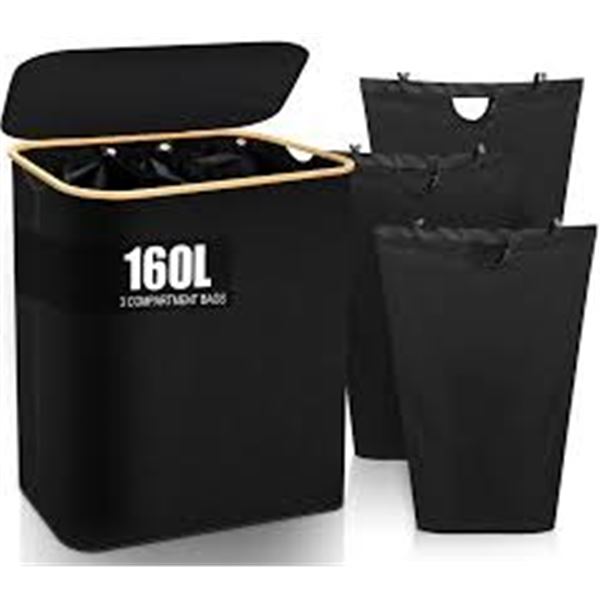 NEW 160L LAUNDRY HAMPER STORAGE BLACK