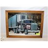Image 1 : VINTAGE KENWORTH MIRROR ART WITH WOODEN FRAME