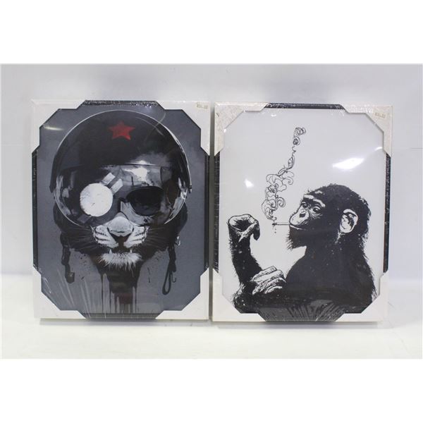 TWO NEW BOARD CANVAS PRINTS "EYE OF THE TIGER" BY