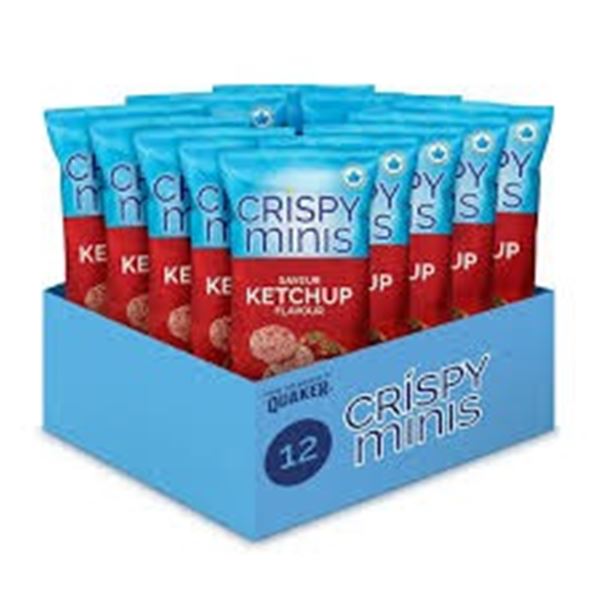 NEW 12 X 100G CRISPY MINIS KETCHUP RICE CHIPS