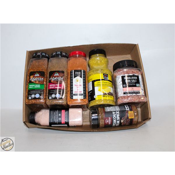 FLAT OF NEW SEALED ASSORTED SPICES ALL BRAND NEW