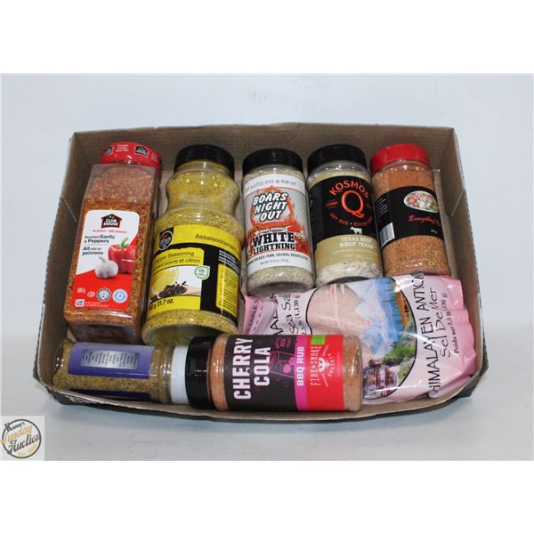 FLAT OF NEW SEALED ASSORTED SPICES ALL BRAND NEW