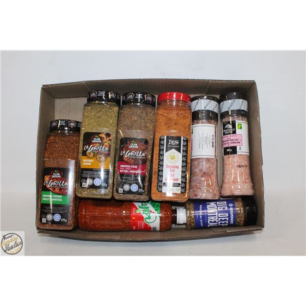 FLAT OF NEW SEALED ASSORTED SPICES ALL BRAND NEW