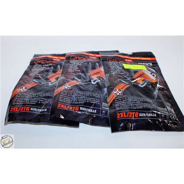 3PACKS OF 10 GLOVES BDG GRIPPAZ NITRILE  MECHANIC