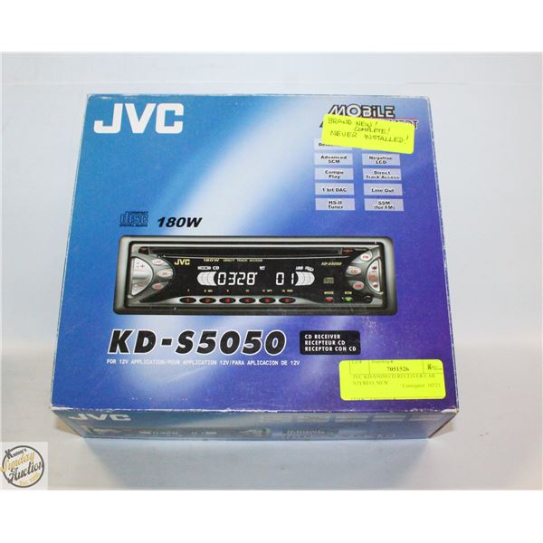 JVC KD-S5050 CD RECEIVER CAR STEREO, NEW