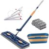 Image 1 : NEW LARGE FLAT MOP 2024 6 PADS + BUCKET BLUE