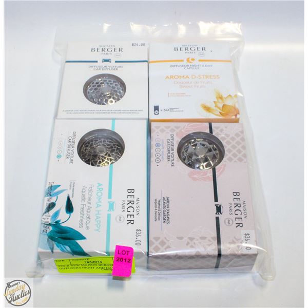 FOUR NEW MAISON BERGER DIFFUSERS NIGHT AND DAY