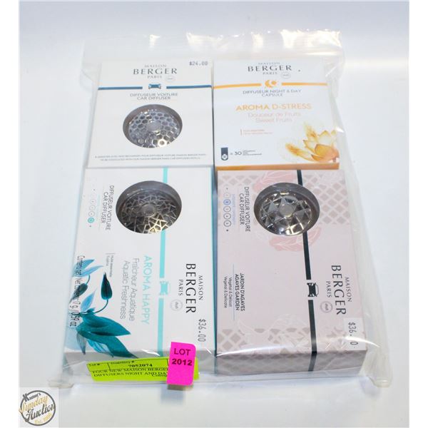 FOUR NEW MAISON BERGER DIFFUSERS NIGHT AND DAY