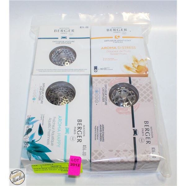 FOUR NEW MAISON BERGER DIFFUSERS NIGHT AND DAY