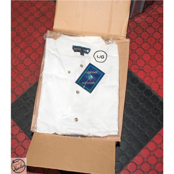 NEW MEN'S SHIRTS CASE OF 9 WHITE SIZE L