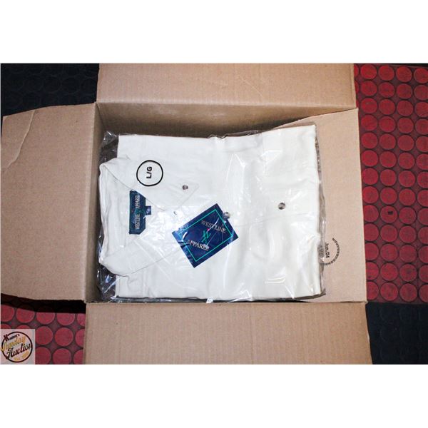 NEW MEN'S SHIRTS CASE OF 9 NATURAL SIZE L
