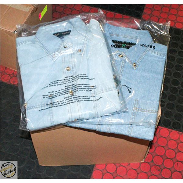 NEW MEN'S SHIRTS CASE OF 9 DENIM SIZE S
