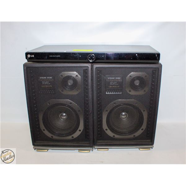 LG DVD/CD PLAYER + DYNAMIC SOUND SHELF SPEAKERS