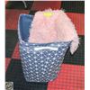 Image 1 : PINK FAUX FUR AREA RUG & LARGE LAUNDRY