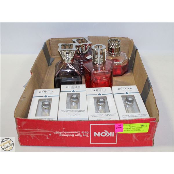 FLAT OF NEW MAISON BERGER LAMPS WITH NEW BURNERS