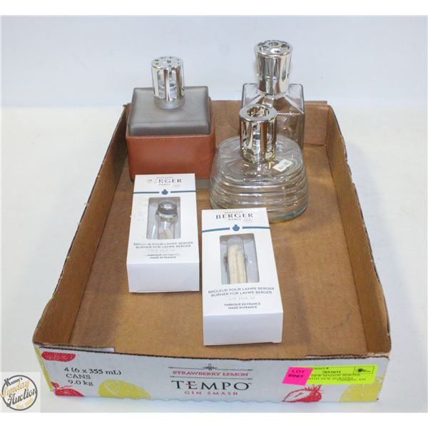 FLAT OF NEW MAISON BERGER LAMPS WITH NEW BURNERS