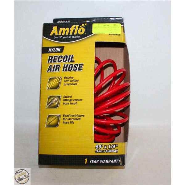 AMFLO NYLON RECOIL AIR HOSE 50' X 1/4"