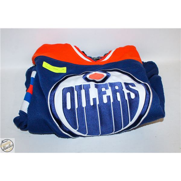 MENS XL OILERS REEBOK FACE OFF HOODED