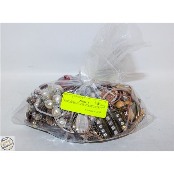 ESTATE BAG OF JEWELRY-ESTATE