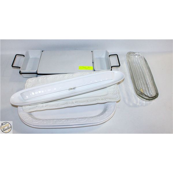 ESTATE LOT OF LARGE SIZES VARIOUS SERVING TRAYS
