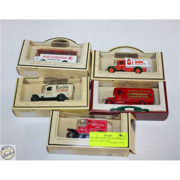 LOT OF 5 LLEDO COLLECTOR METAL DIECAST INCLUDES