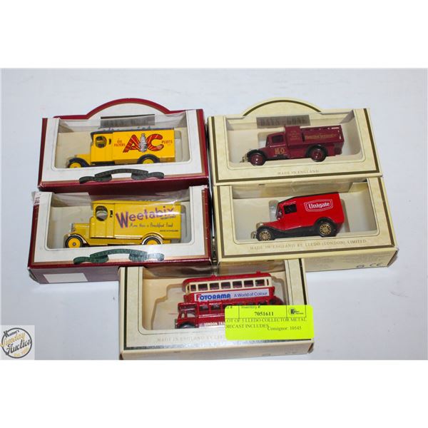 LOT OF 5 LLEDO COLLECTOR METAL DIECAST INCLUDES