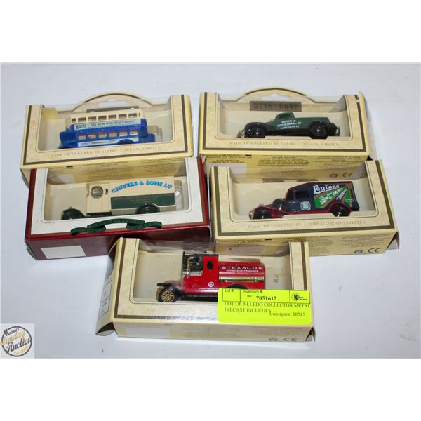 LOT OF 5 LLEDO COLLECTOR METAL DIECAST INCLUDES