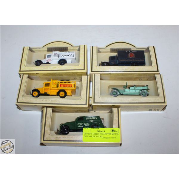 LOT OF 5 LLEDO COLLECTOR METAL DIECAST INCLUDES