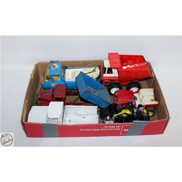 FLAT OF METAL DIECAST CARS INCLUDES TONKA AND MORE