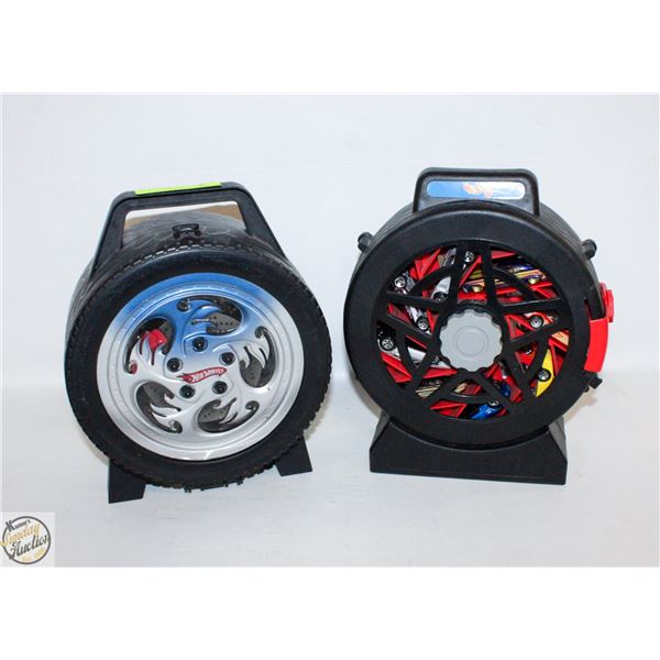 LOT OF TWO HOTWHEELS COLLECTOR CAR CASES WITH