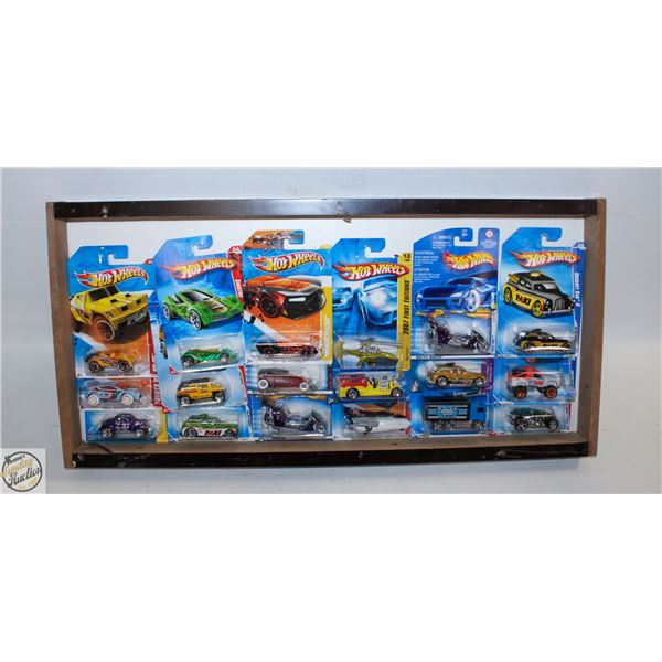 18 HOT WHEELS CARS CUSTOM SHADOW BOX