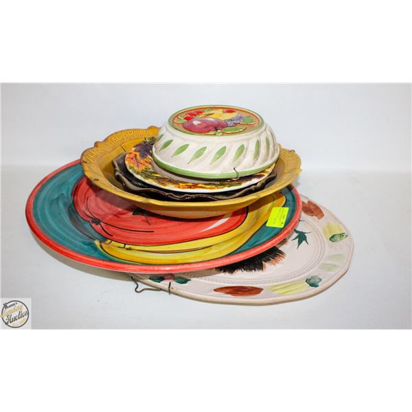 ESTATE LOT OF PAINTED DECORTIVE PLATES