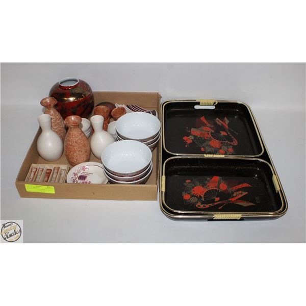 ESTATE ORIENENTAL SET INCLUDES WONTON BOWLS/