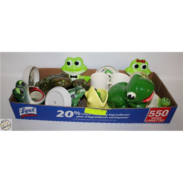 ESTATE LOT OF COLLECTION OF FROGS