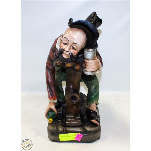 HAND CARVED WOODEN OLD MAN STATUE