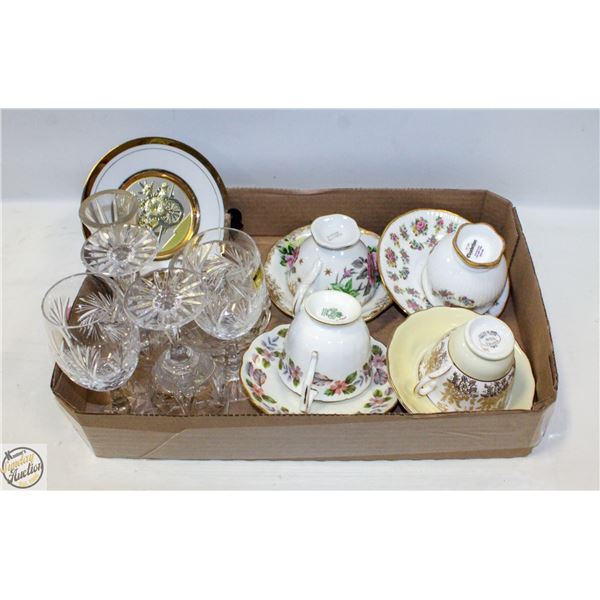ESTATE LEAD CRYSTAL ASSORTED + CHINA