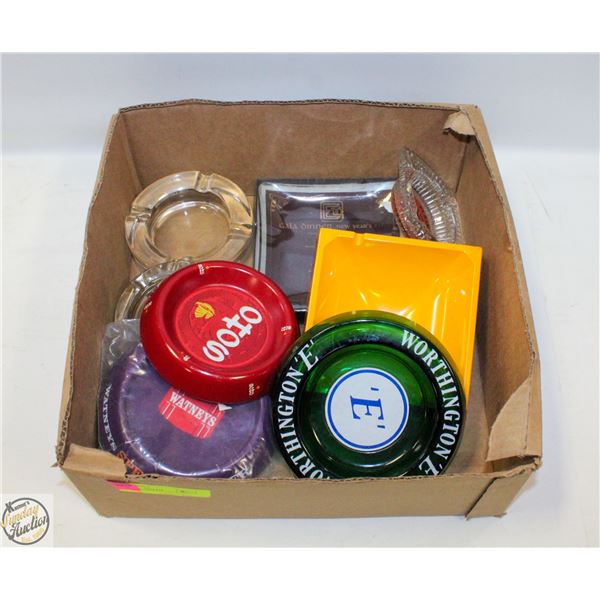 BUNDLE OF VARIOUS ASHTRAYS FROM AN