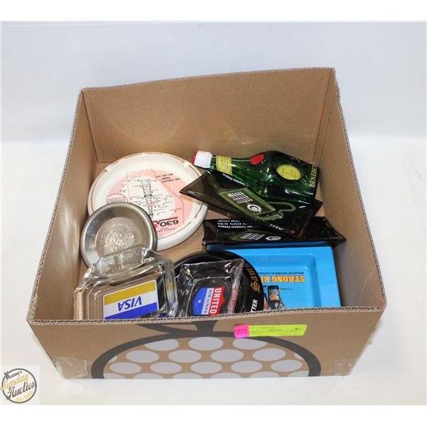 BUNDLE OF VARIOUS ASHTRAYS FROM AN