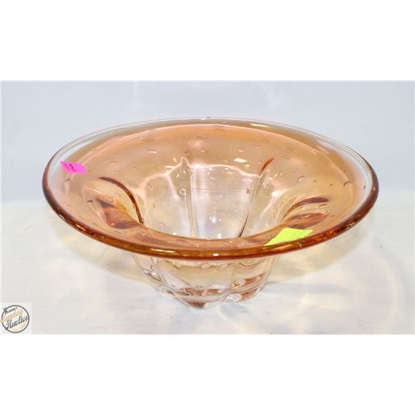 MID CENTURY LIBERA THICK ART GLASS BOWL