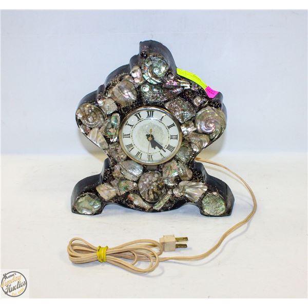 GENUINE ABALONE INLAY ANTIQUE CLOCK