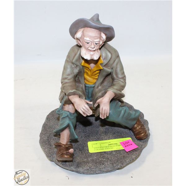 VINTAGE OLD MAN PORCELAIN + CERAMIC FIGURE