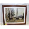 Image 1 : FRAMED PRINT TWO DEER 20” x 24”